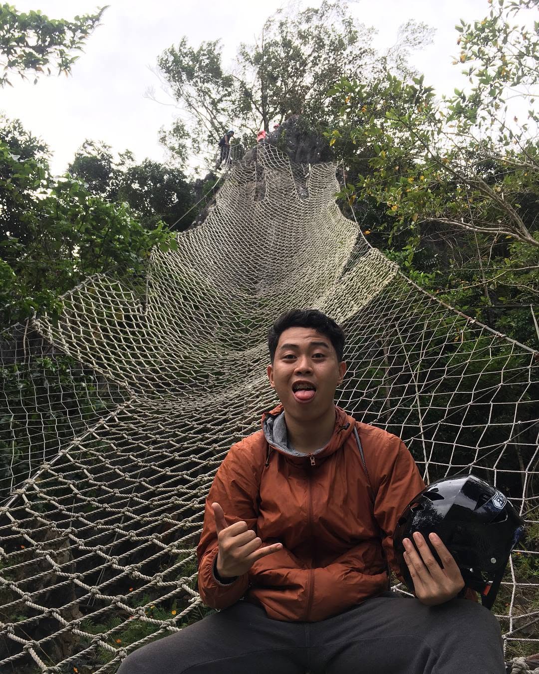 Joshua Lee at an outdoor rope-course activity