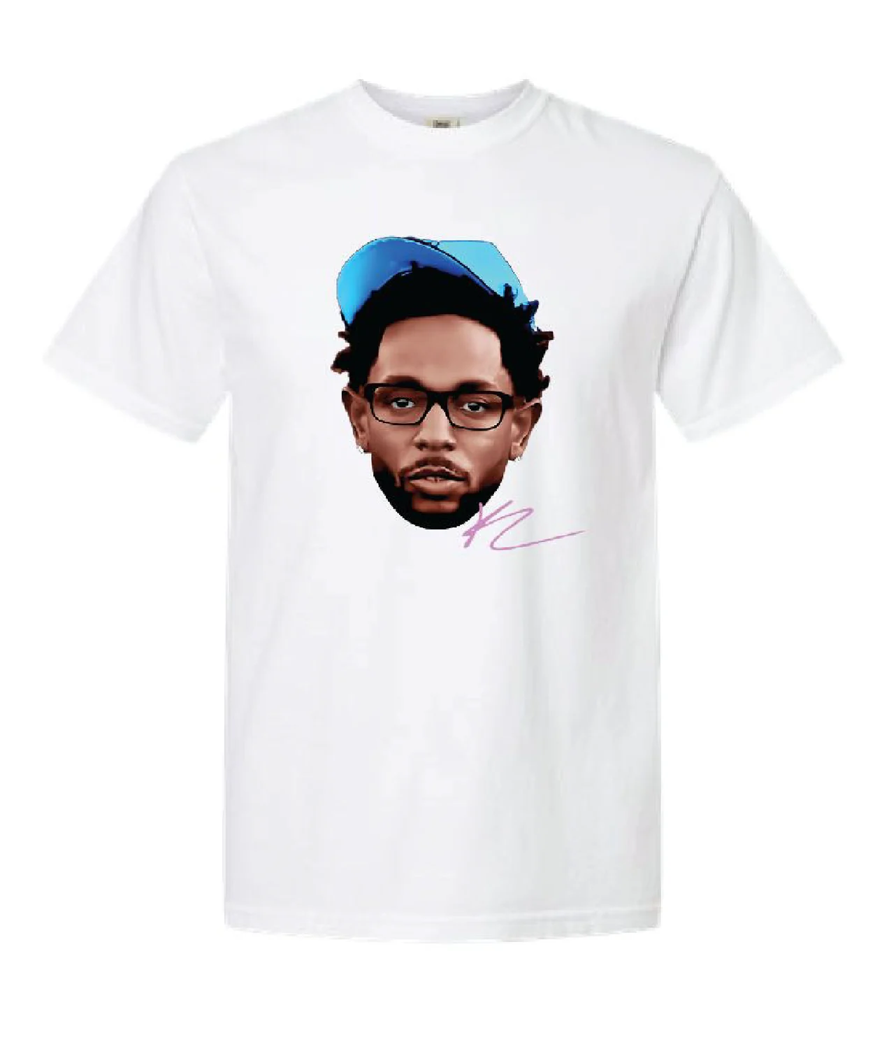 White shirt mockup with portrait illustration