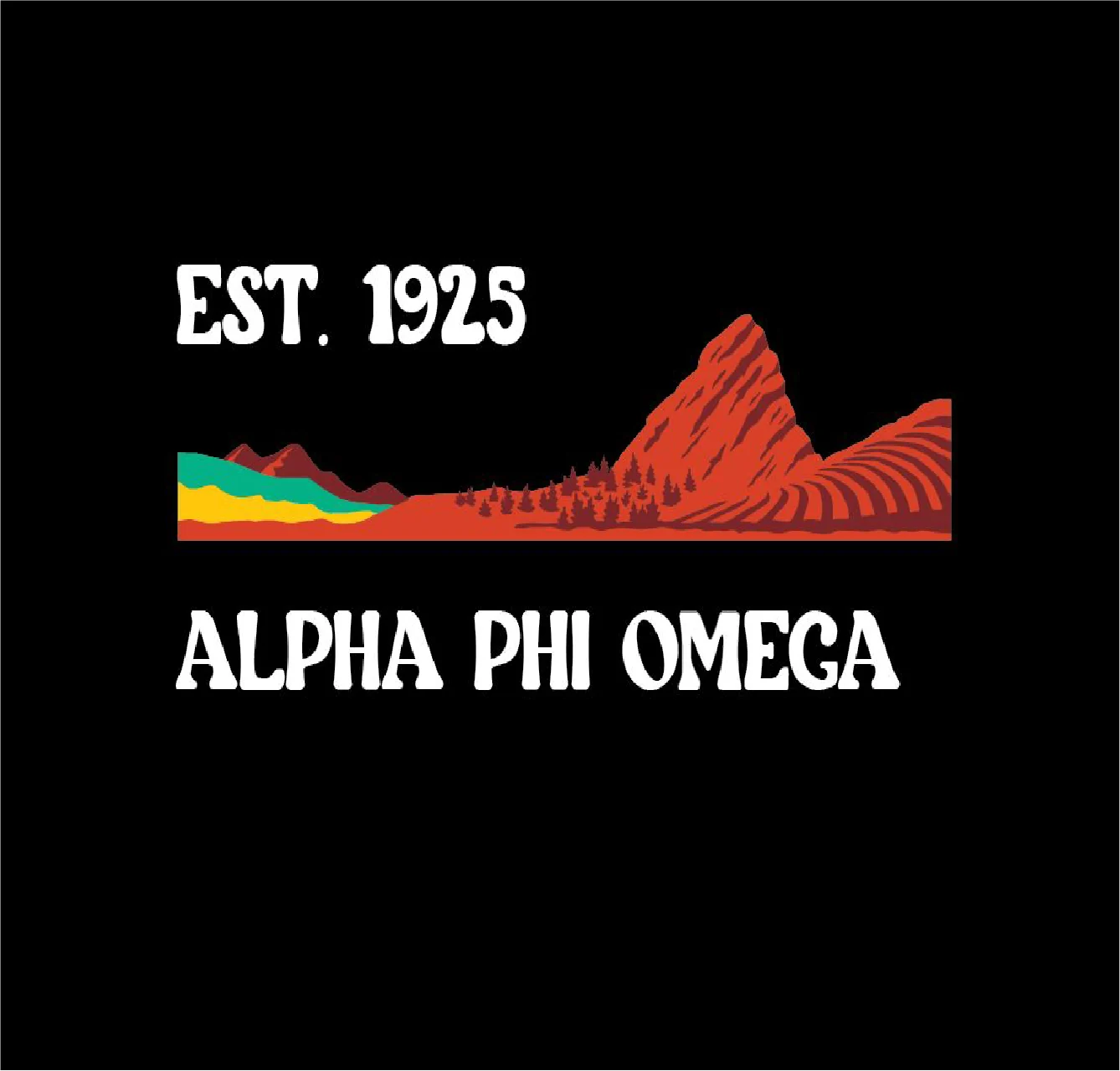 Alpha Phi Omega mountain graphic
