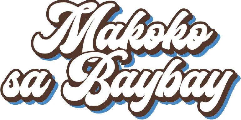 Makoko sa Baybay title lettering variation with blue shadow