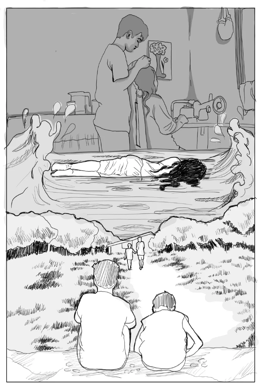 Black and white Makoko sa Baybay poster sketch