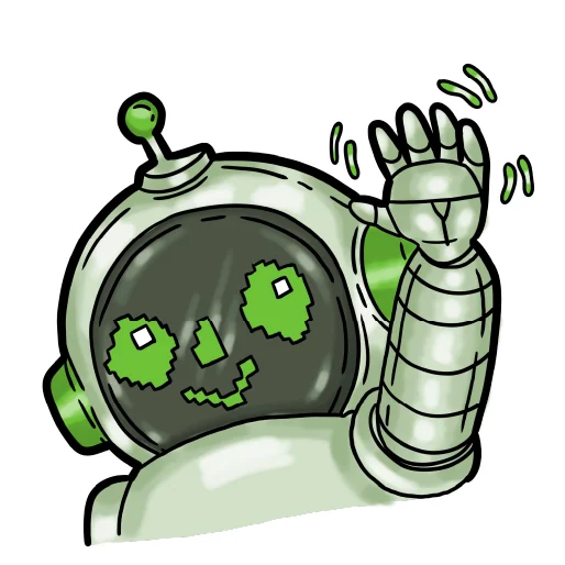Waving robot Twitch emote